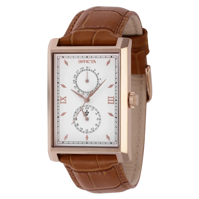Invicta Vintage Heirgraf Men’s Quartz Watch – 30mm Light Brown (Model 46858)