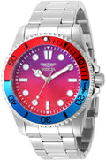Invicta Pro Diver Men’s Quartz Watch – 43mm Stainless Steel, Red/Purple Dial (Model 50937)