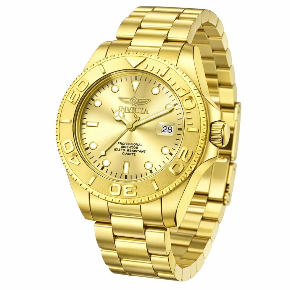 Invicta Pro Diver Men’s Quartz Watch – 37.5mm Gold (Model 69522)