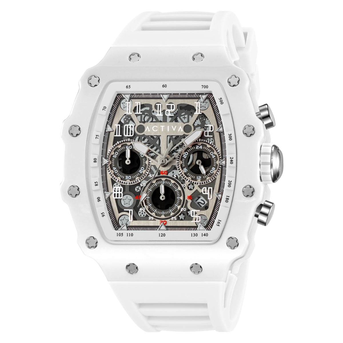 Activa Fury X Invicta Men’s Quartz Watch – 44.3mm Skeleton Dial White (Model ACW2305-006)