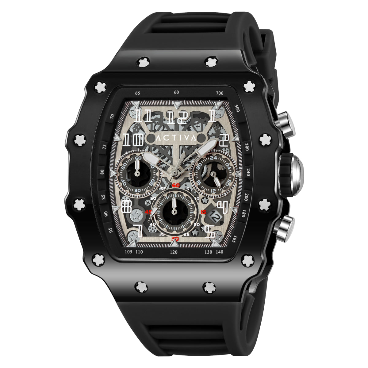 Activa Fury X Invicta Men’s Quartz Watch – 44.3mm Black Skeleton Dial (Model ACW2305-007)